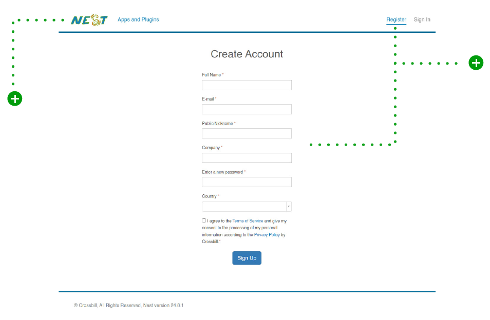 6. Crossbill Nest user registration