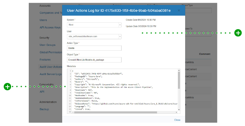 7. Crossbill Nest user actions monitoring