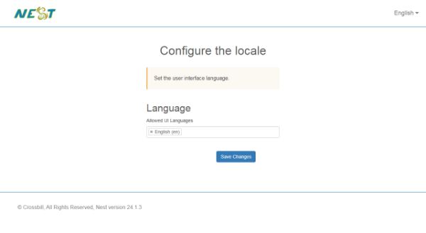Authority. 17.Nest Configure the locale