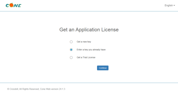 Cone. 1.Get an Application License