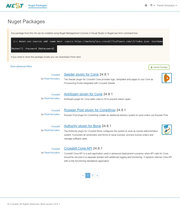 Crossbill Nest list NuGet packages