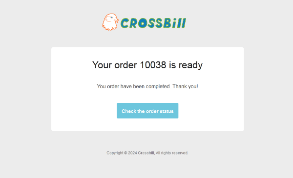 Nest. 9.You order have been completed