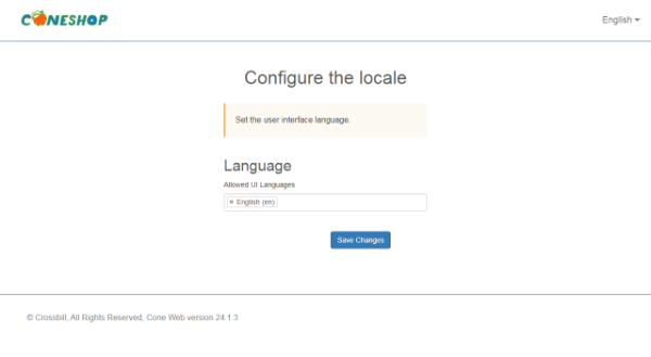 ConeShop. 12.Configure the locale ConeShop. 12.Configure the locale