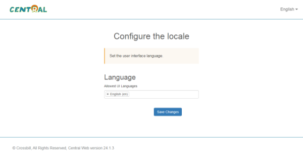 Central. 2.Configure the locale Central. 2.Configure the locale